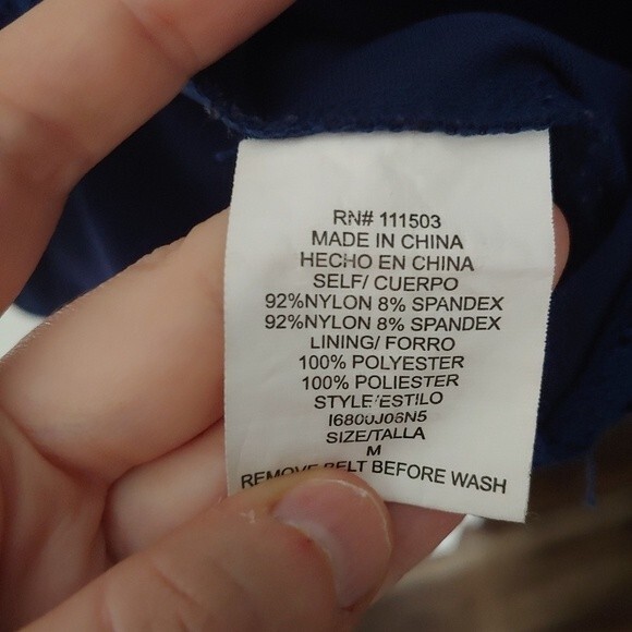 Love Reign Navy Lace Peplum Waist Dress Medium - Picture 4 of 4